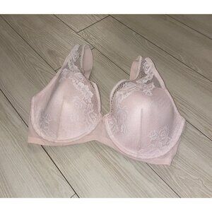 Modern Movement YT2BM486 Lightly Lined Lace Bra Underwire Womens 38DDD Pink